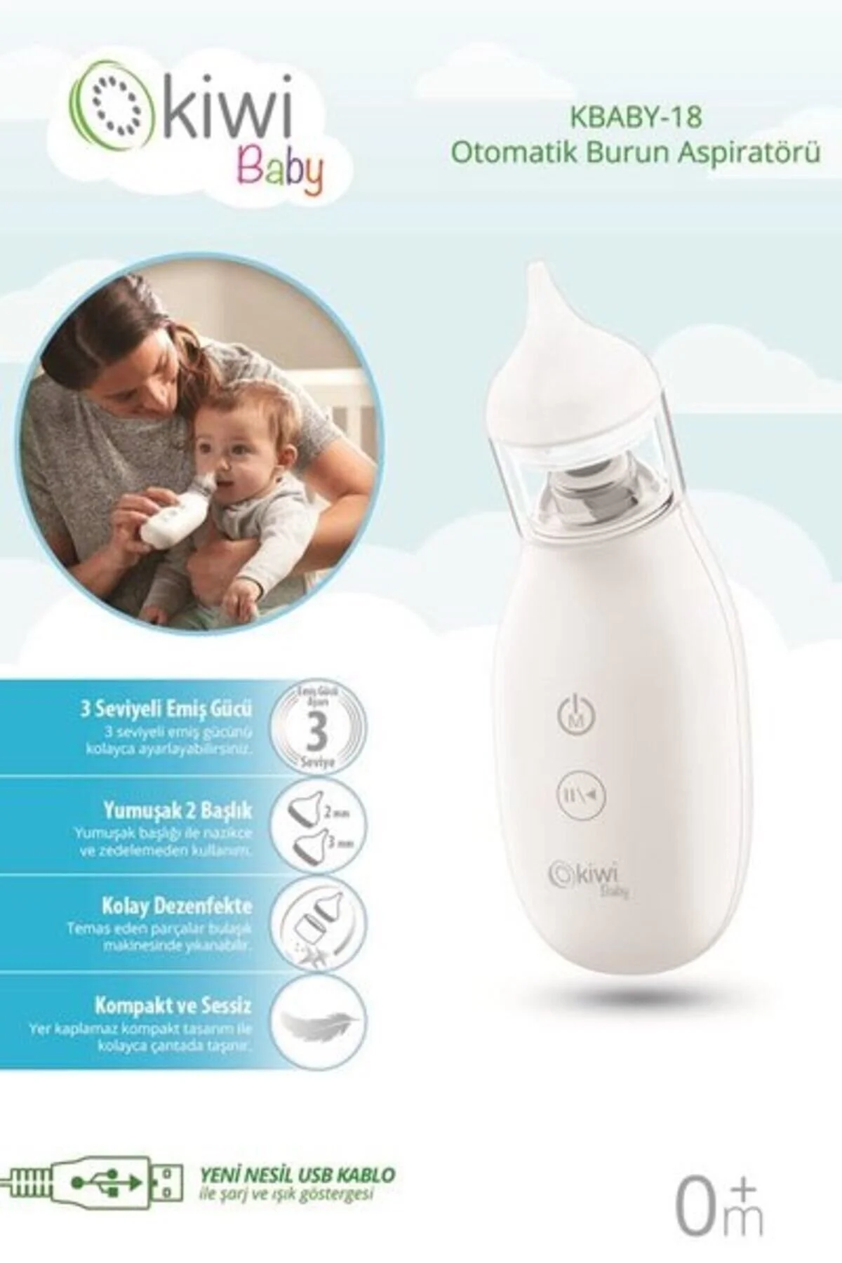 Kiwi Kbaby-18 Kbaby 18 Şarjlı Burun Aspirat&ouml;r&uuml;