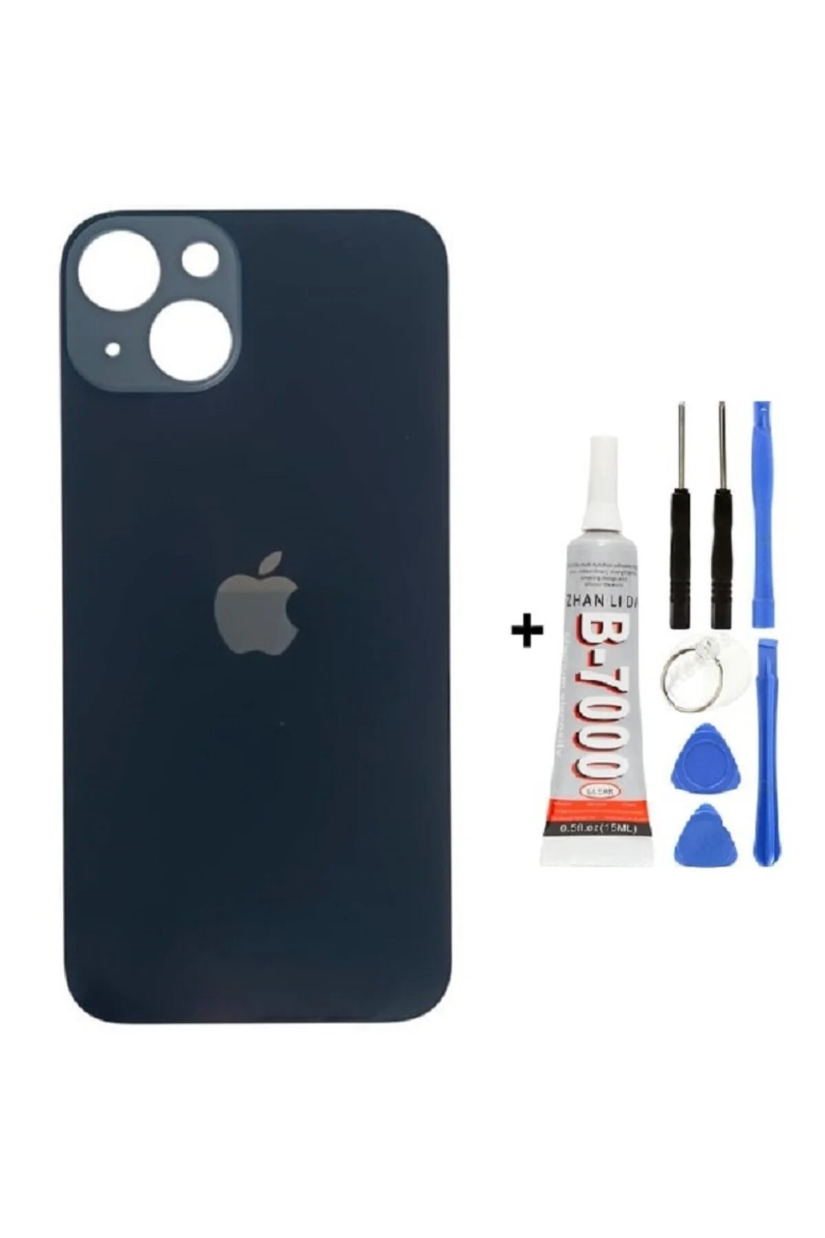 AXYA İphone 13 Arka Kapak Cam +Yapıştırıcı B700 + Tamir Seti Gece Yarısı